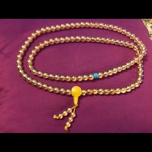 Glass beads two layered necklace